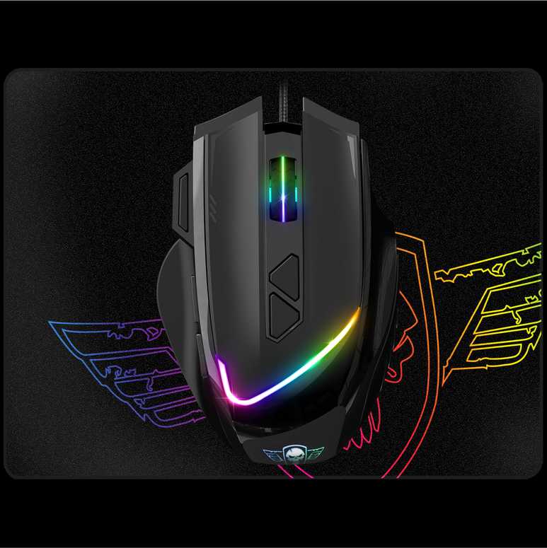 Spirit Of Gamer Pro Series Pelė žaidimams PRO-M3 RGB + Pelė kilimėlis Juodas
