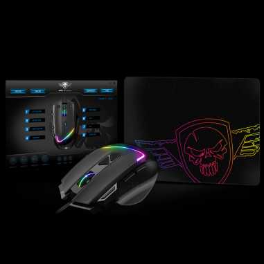 Spirit Of Gamer Pro Series Pelė žaidimams PRO-M3 RGB + Pelė kilimėlis Juodas