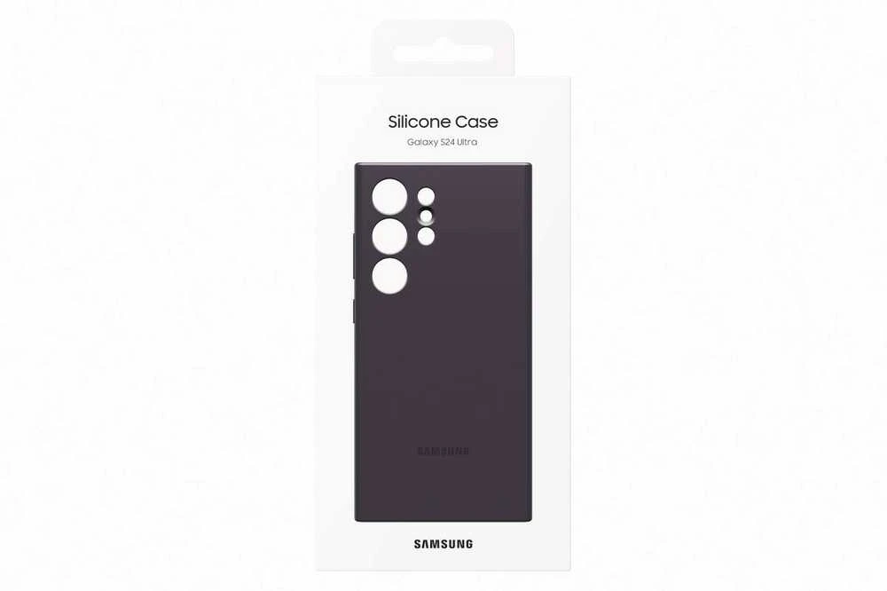 Dėklas Tamsiai violetinis „Samsung Galaxy S24 Ultra“ silikoninis dangtelis