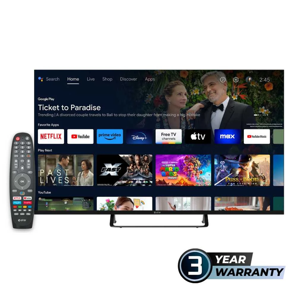 Televizorius eSTAR Android TV 43"/101cm 2K FHD LEDTV43A1T2 Juodas