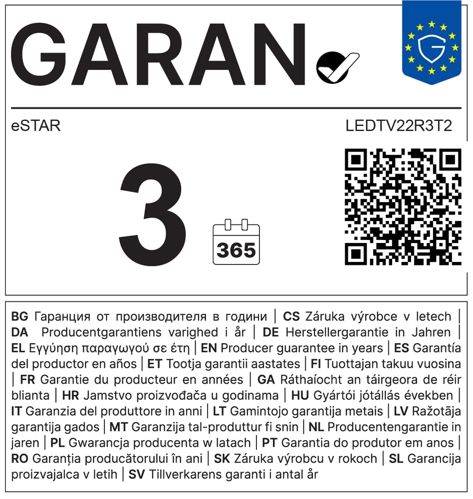 eSTAR LEDTV22R3T2 televizorius