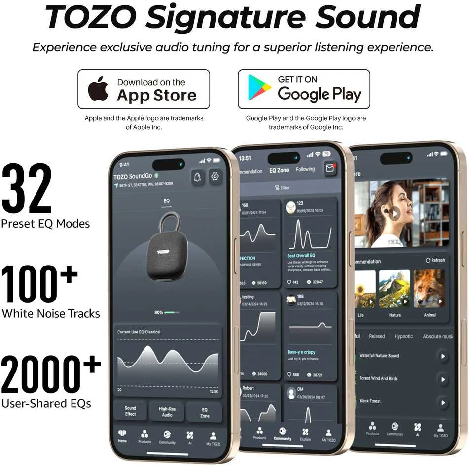Tozo SoundGo Nešiojama kolonėlė Bluetooth Juodas