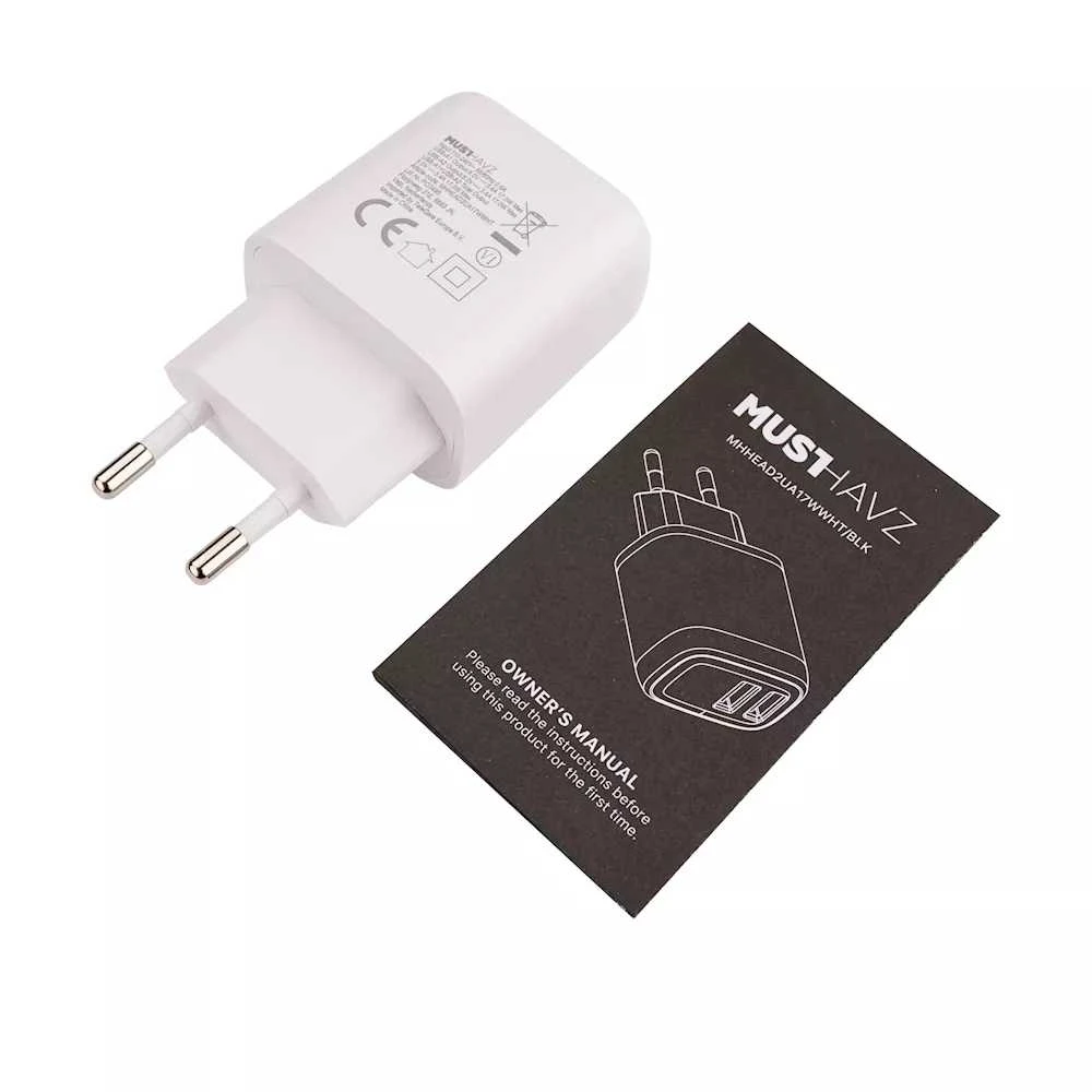 Travel Charger 17W 2xUSB-A By Musthavz Baltas
