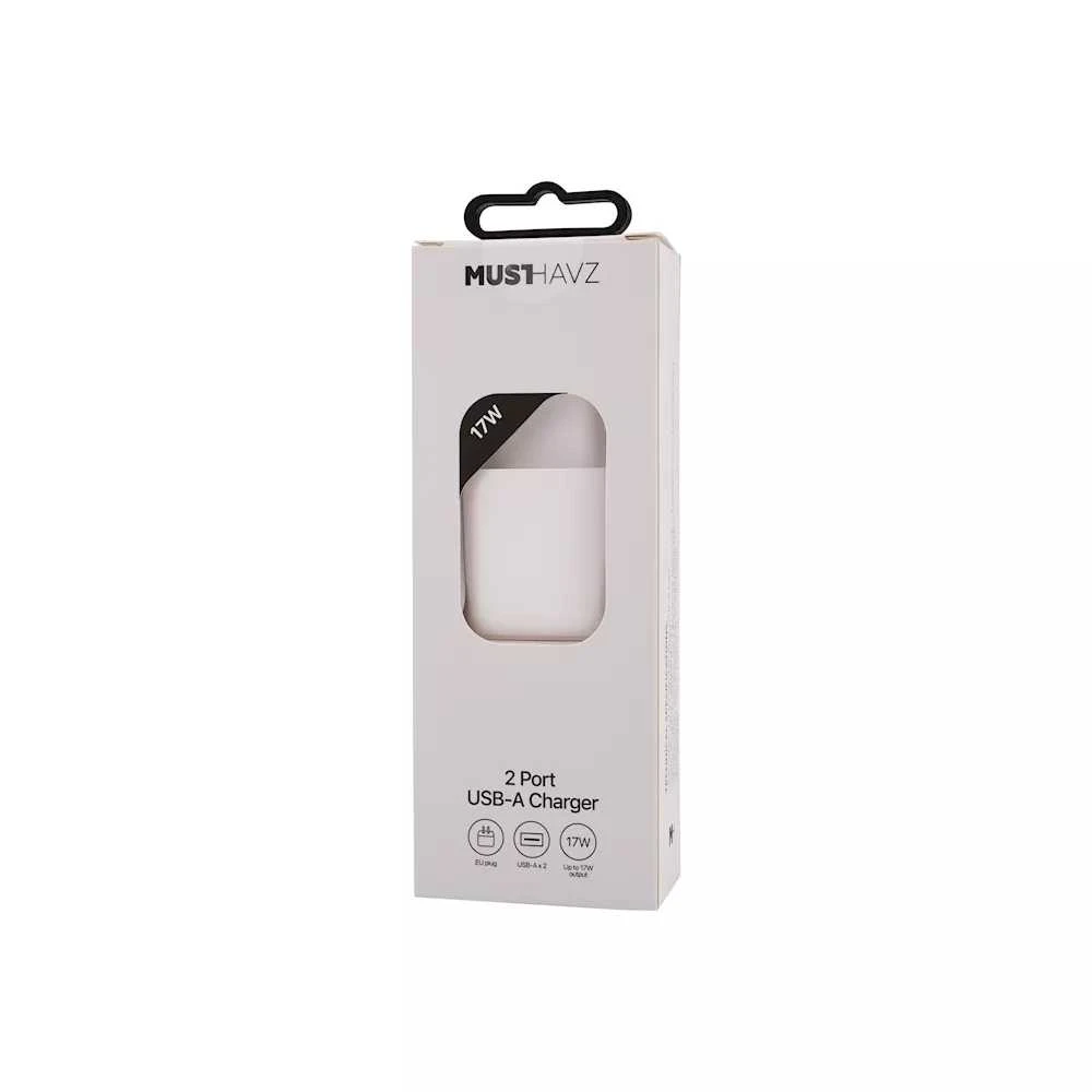 Travel Charger 17W 2xUSB-A By Musthavz Baltas