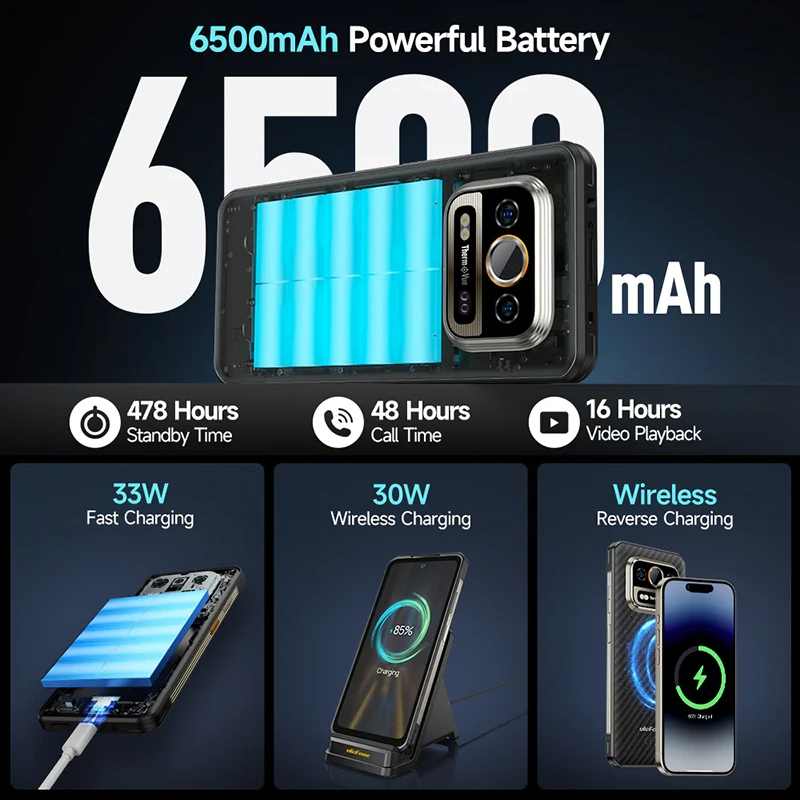 Ulefone Armor 25T Pro 5G smartphone 8/256GB Frost Juodas