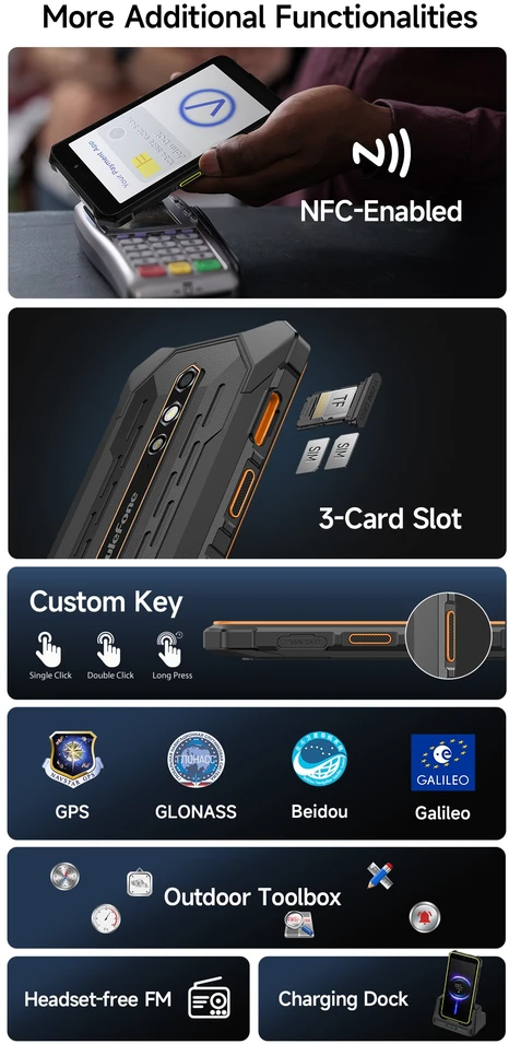 Ulefone RugKing 2 Pro 4G smartphone 4/64GB Juodas