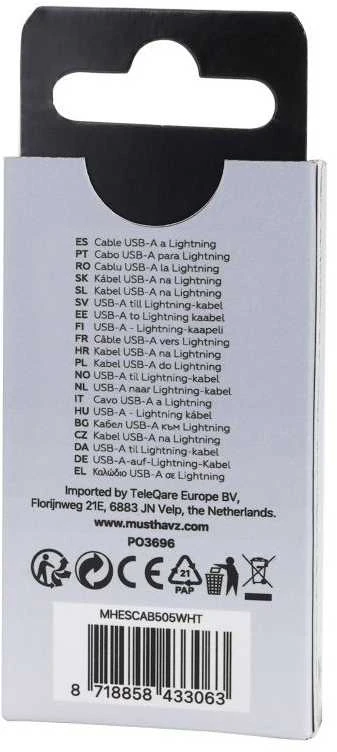 USB-A to Lightning Cable 1.0 m Easy to Go by Musthavz Baltas