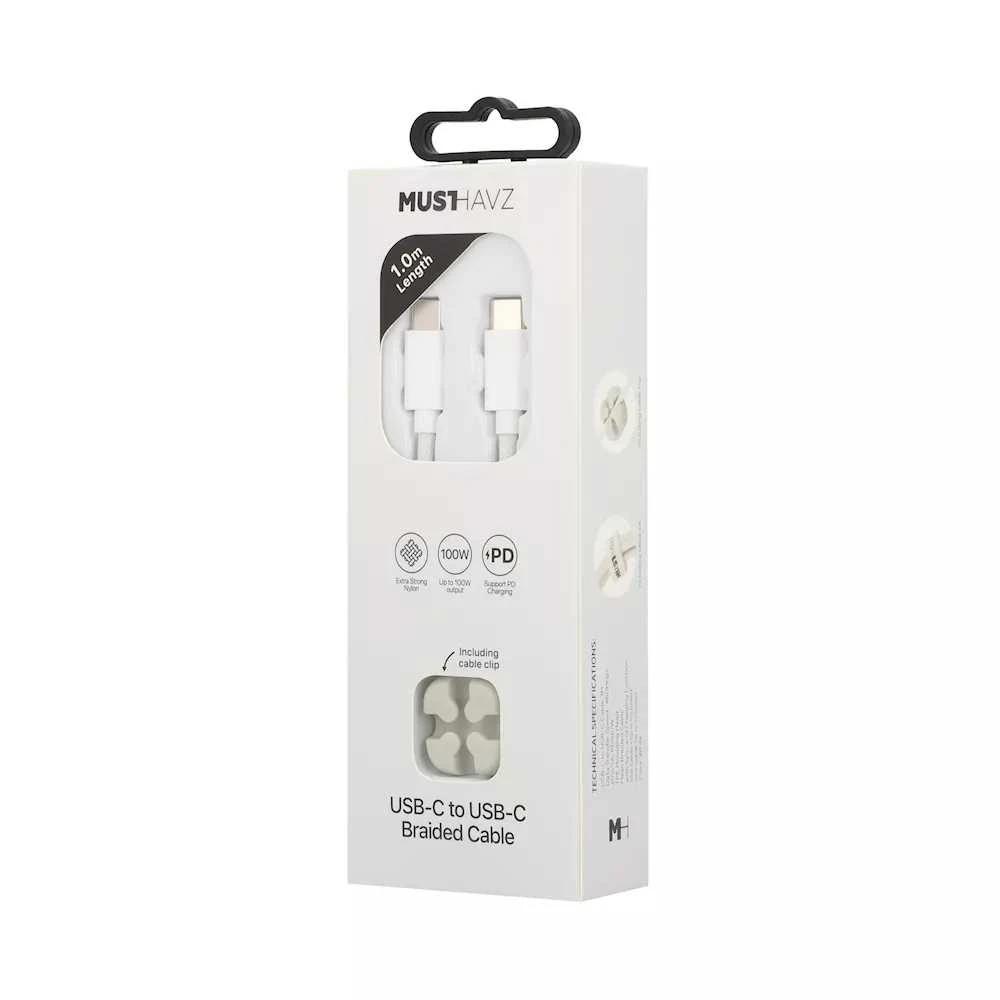USB-C to USB-C Braided Cable 1.0 m 100W by Musthavz Baltas