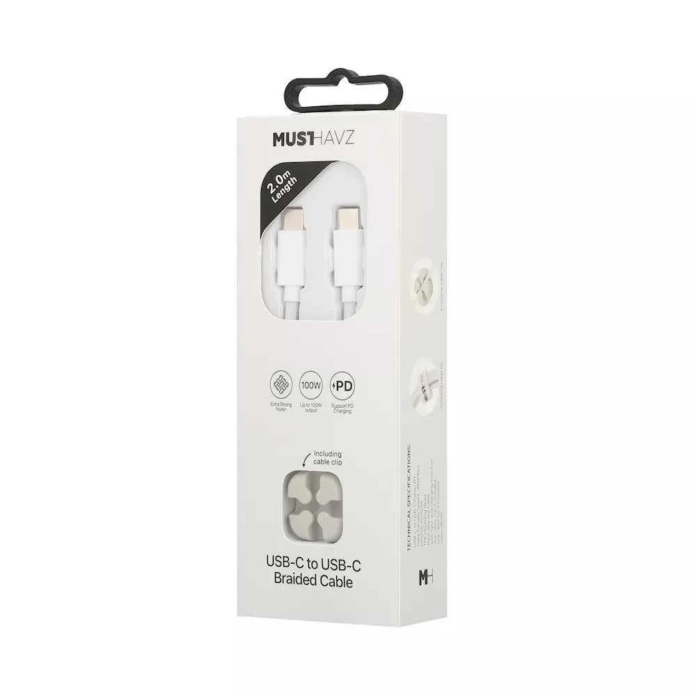 USB-C to USB-C Braided Cable 2.0 m 100W by Musthavz Baltas