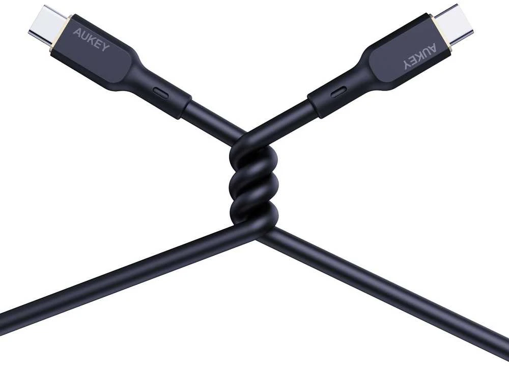 USB Kabelis - Aukey 100W 5A PD 1m, Juodas