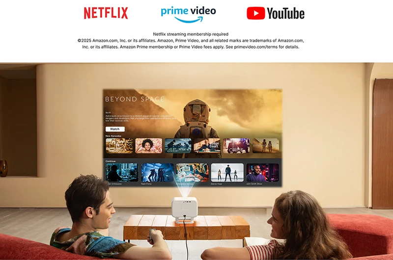 Yaber L2 Plus LCD FullHD 1080p Multimedia Projektorius su JBL kolonėlėmis – gelsvas