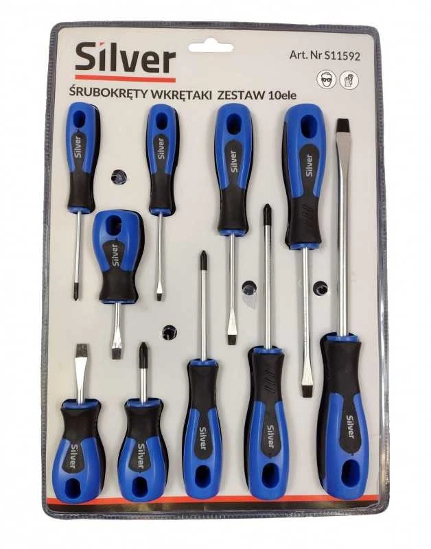 SILVER WKRĘTAKI 10vnt. /Sidabrinis