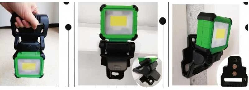 Darbo lempa įkraunama | su magnetu ir prisegtuku | 270°/ 180° | COB LED