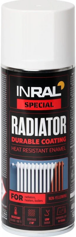 Dažai aerozolin.balti INRAL RADIATOR 400ml