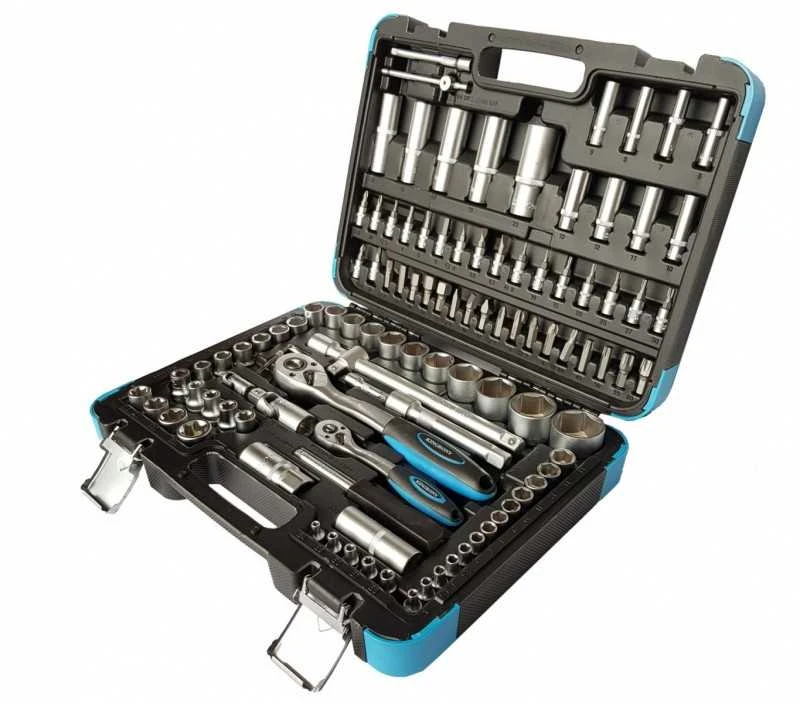 Galvučių ir raktų komplektas Kingrony 108 dalių 1/4" + 1/2"