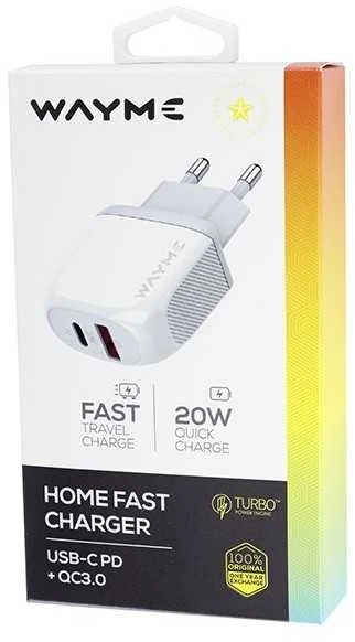 Įkroviklis USB-C/USB 240V WAYME 20W