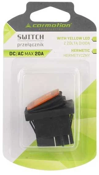 Carmotion Jungiklis klavišinis DC elektros geltonos sp.,12V/24V ,AC