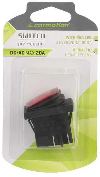 Carmotion Jungiklis klavišinis DC elektros raudonos sp.,12V/24V ,AC