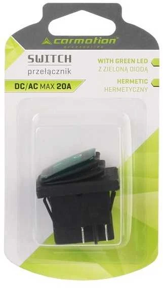 Carmotion Jungiklis klavišinis DC elektros žalios sp.,12V/24V ,AC