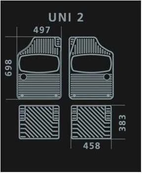Kilimėliai universalūs automobiliui guminiai ZPV UNI 2B