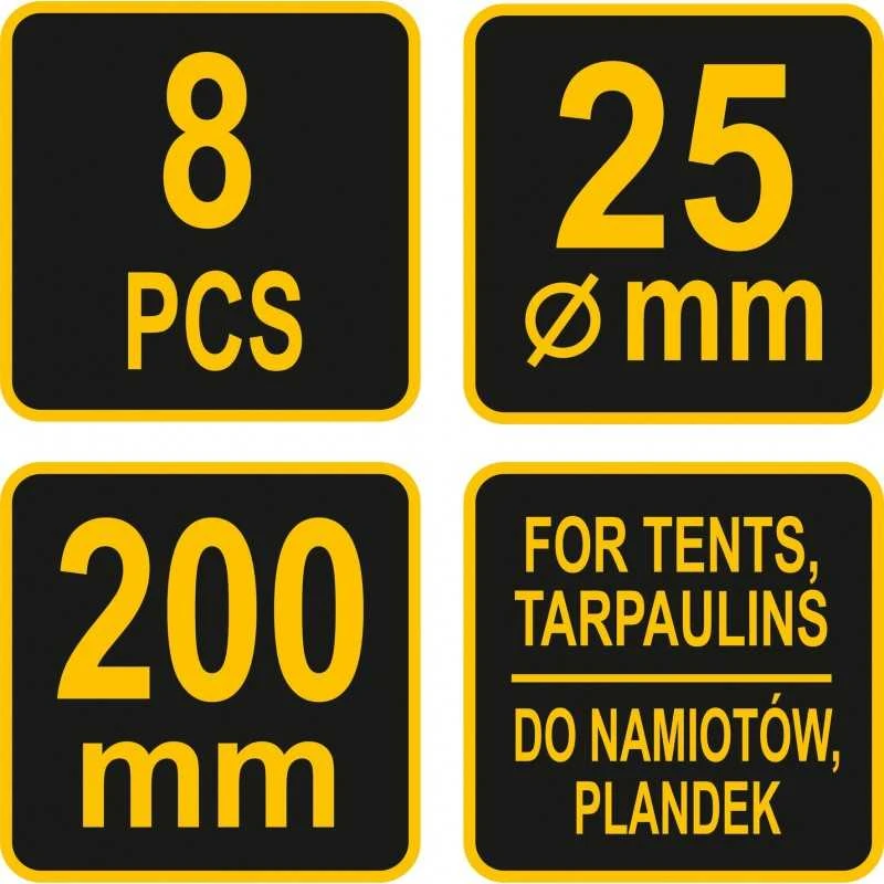 Kilpos elastinės tentams 200mm 8vnt