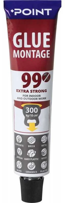 Klijai POINT 99, ypač stiprūs,dėžutėje 80ml (vinių pakaitai)