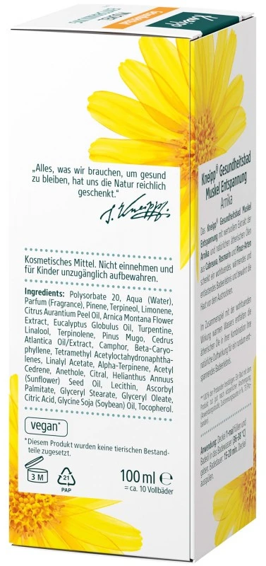 Kneipp sąnarius ir raumenis atpalaiduojanti spa priemonė su arnika , 100 ml