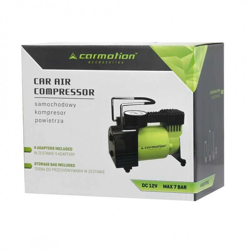 Carmotion Piston air compressor 12V, 11 BAR, 35L / min, analog pressure gauge, 4 adapters