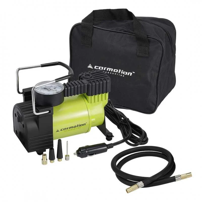 Carmotion Piston air compressor 12V, 11 BAR, 35L / min, analog pressure gauge, 4 adapters