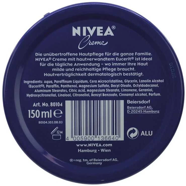 Kremas Nivea 150 ml(visų tipų odai)