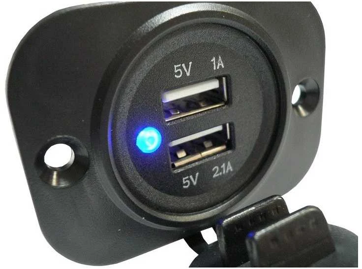 Lizdas 2 x USB-2,1A 12V/24V dvigubas