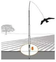 Paukščių baidyklė ,aitvaras "Vanagas"155cm+teleskopinis kotas 6m XLINE