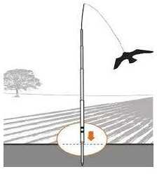 Paukščių baidyklė ,aitvaras "Vanagas"155cm+teleskopinis kotas 4m XLINE