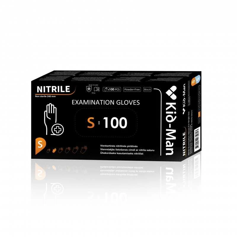 Pirštinės nesterilios nitrilinės juoda sp. S 100vnt.