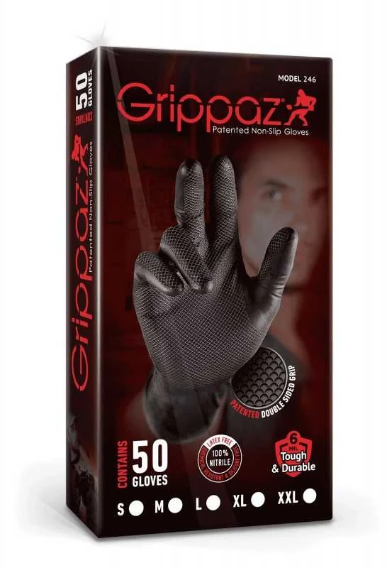 Grippaz nitrilinės pirštinės 2XL pakuotė