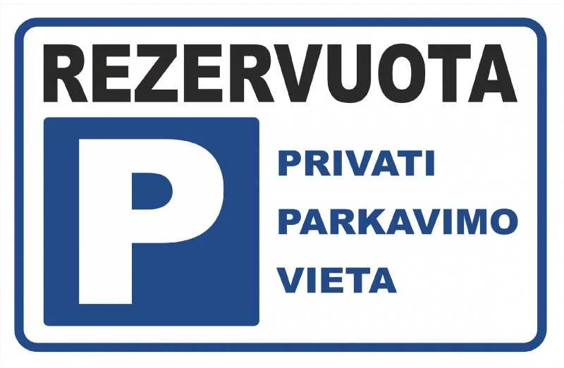 Plastikinė lentelė REZERVUOTA 140x250mm