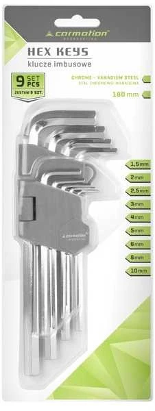 Carmotion Raktų šešiakampių rinkinys 9vnt 1.5-10mm