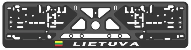 Rėmelis automobilio valstybiniam numeriui su užrašu "LIETUVA" su LT vėliavėle