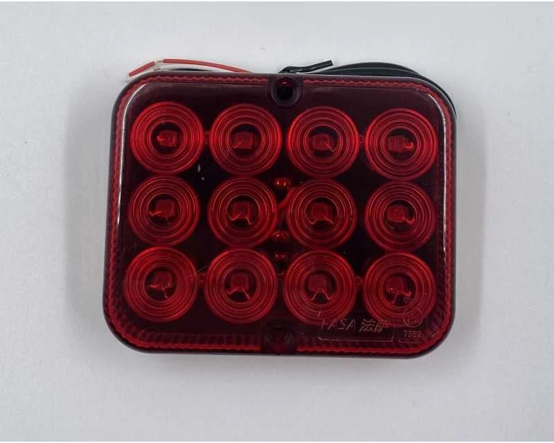Žibintas LED 100x80x25mm priešrūkinis raud.gal. 12LED 12V
