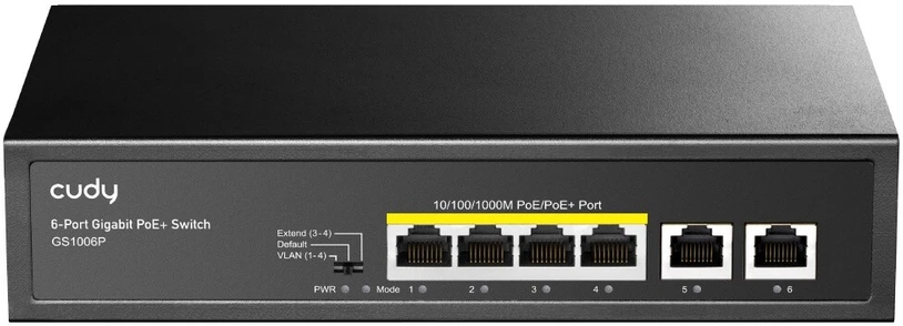 Šakotuvas Cudy GS1006P network switch Unmanaged Gigabit Ethernet (10/100/1000) Power over Ethernet (PoE) Juodas