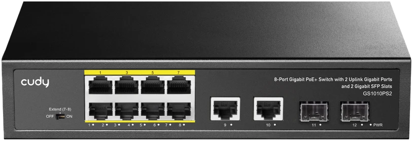 Šakotuvas 10 prievadų komutatorius CUDY GS1010PS2