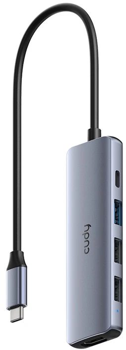 CUDY UH405 5 viename USB-C šakotuvas su HDMI 4K