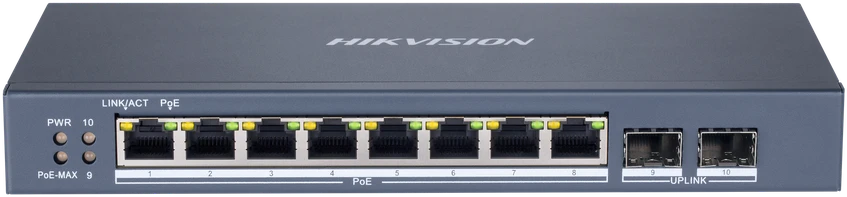 Šakotuvas SWITCH POE DS-3E1510P-SI 8 PRIEVADŲ SFP Hikvision