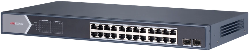 Šakotuvas Hikvision 26 prievadų 24 PoE prievadų komutatorius DS-3E0526P-E/M