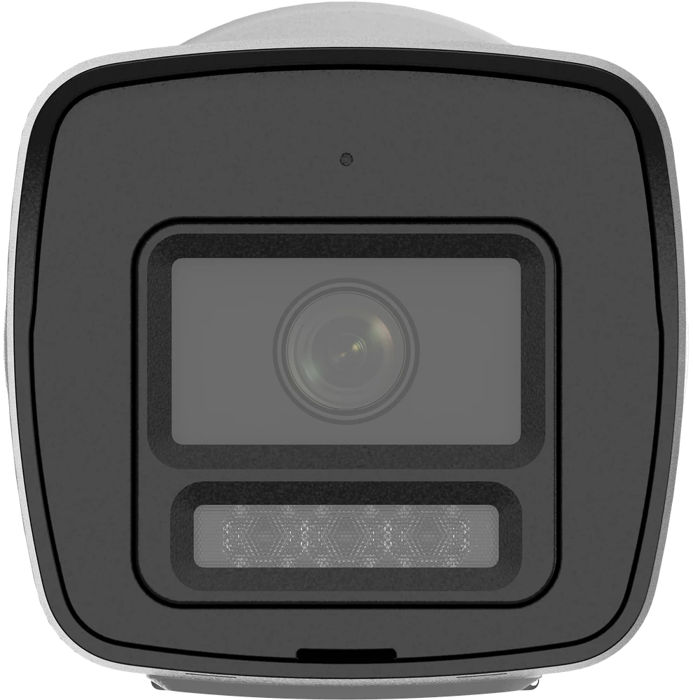 „HiLook“ kulkos formos objektyvas IPC-B180HAP-LUF/SL F2.8 (balta, 8 MP, 30 m IR, 30 m LED, garsinis signalas)