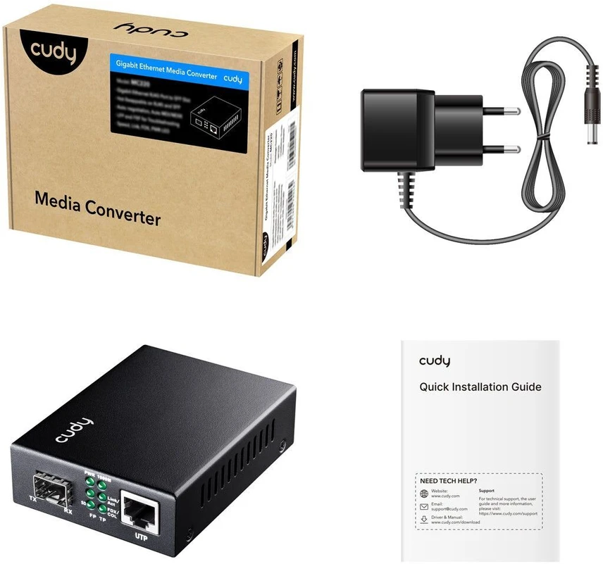 Konverteris Cudy MC220P (RJ45 į SFP, 1Gbps)