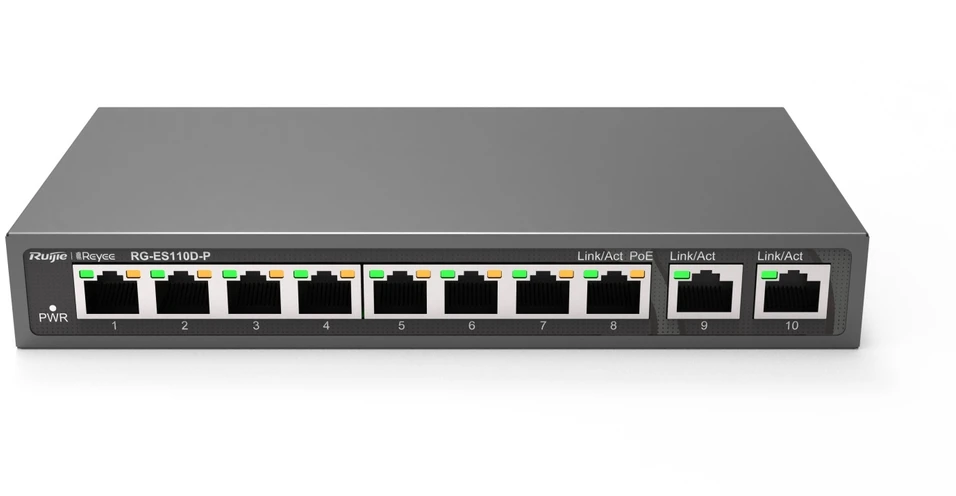 Šakotuvas Ruijie Networks 8 prievadų komutatorius Ruijie RG-ES110D-P