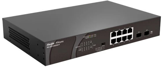 Šakotuvas Hikvision 10 prievadų komutatorius Ruijie RG-ES110GDS-P (PoE)