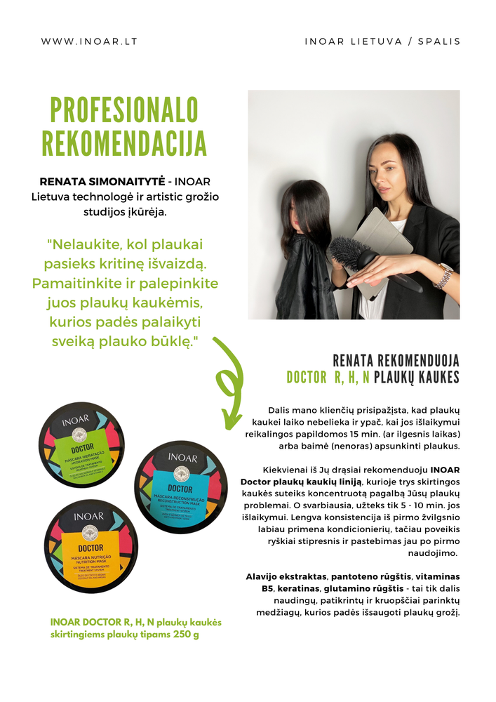 INOAR Doctor Reconstruction Mask - atkurianti kaukė 250 g