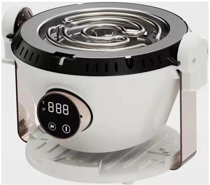 4 in 1 karšto oro gruzdintuvė su stikline taure, griliu ir puodu, 4 l FIT2, 1200 W, 16 programų